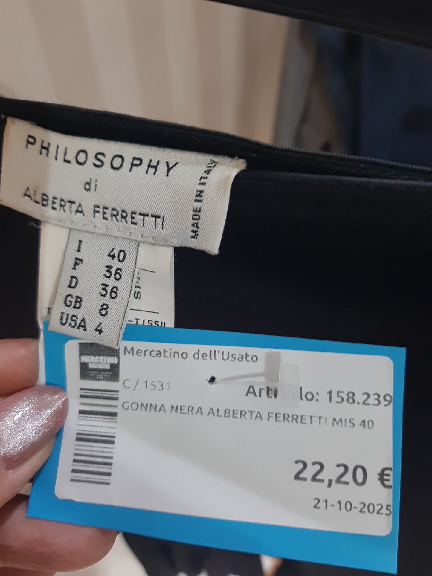 Gonna Nera Alberta Ferretti Mis 40