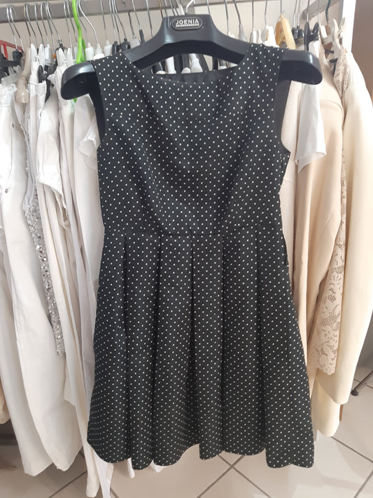 Vestito Nero A Pois Bianchi Zara Mis Xs