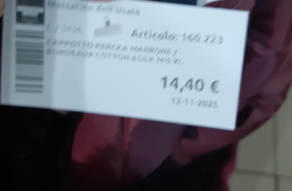 Cappotto Parcka Marrone /bordeaux Cotton &silk Mis Xl