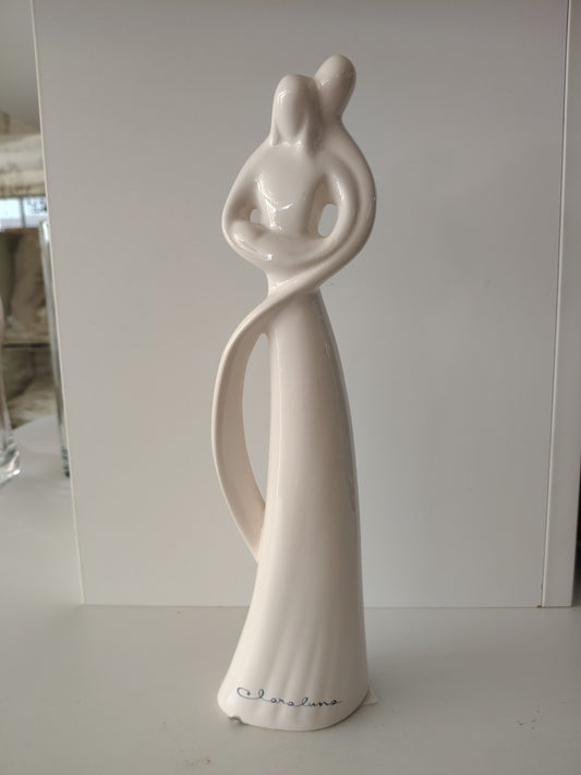 Statua In Ceramica Bianca Claraluna Maternita