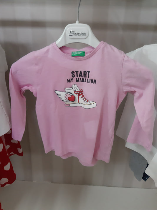 Maglia Rosa Benetton Ms-3 Anni