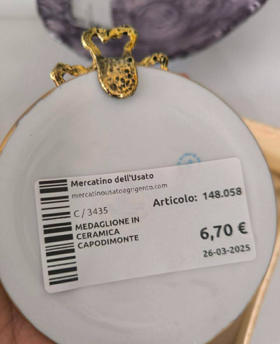 Medaglione In Ceramica Capodimonte