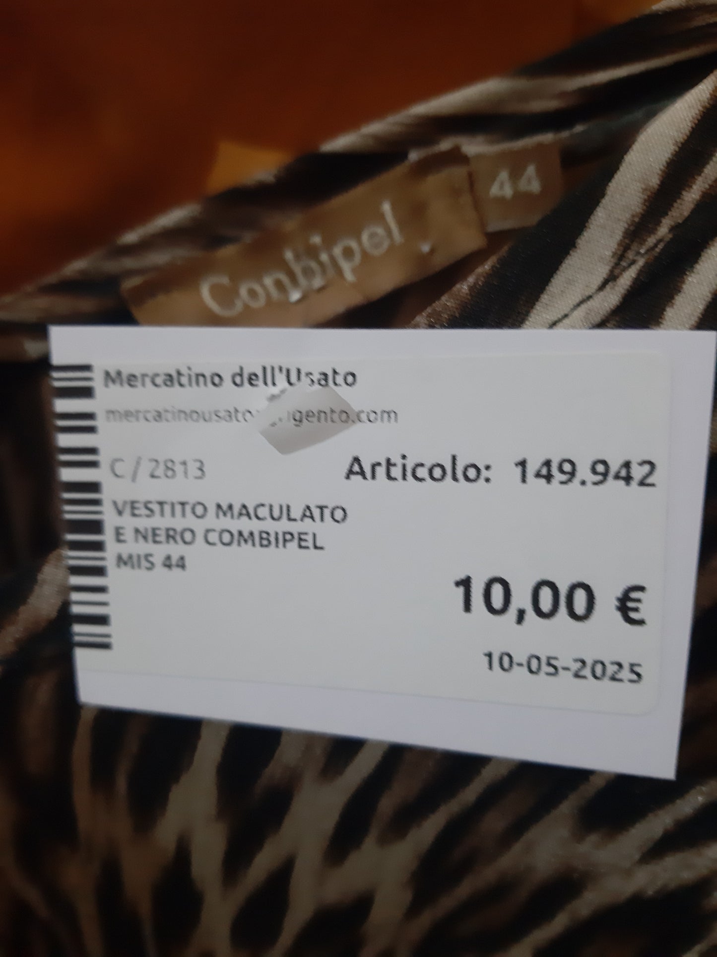 Vestito Maculato E Nero Combipel Mis 44