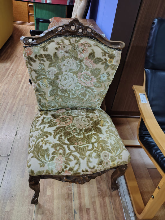 Poltroncina Da Camera Tessuto Broccato R.