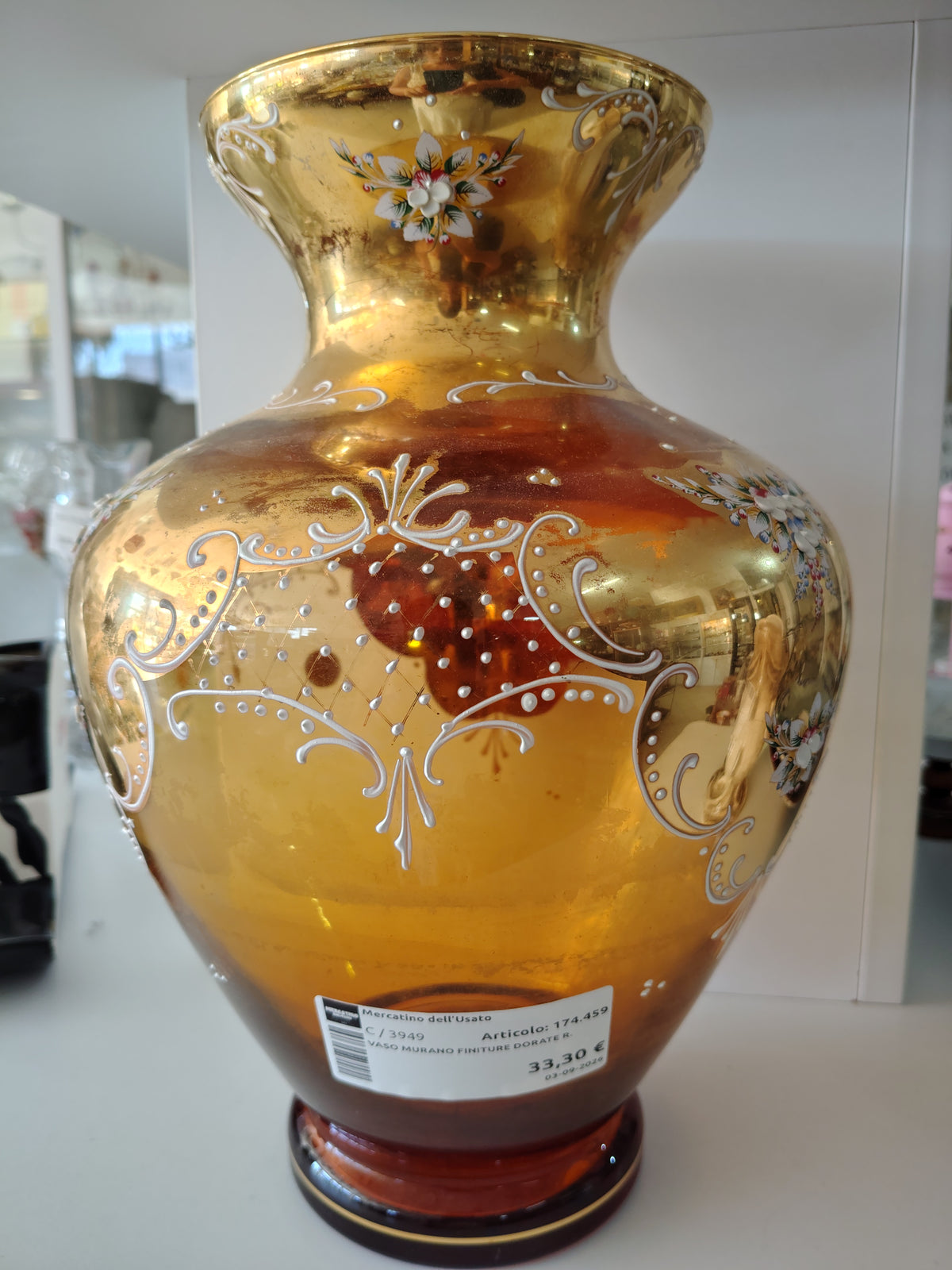 Vaso Murano Finiture Dorate R.