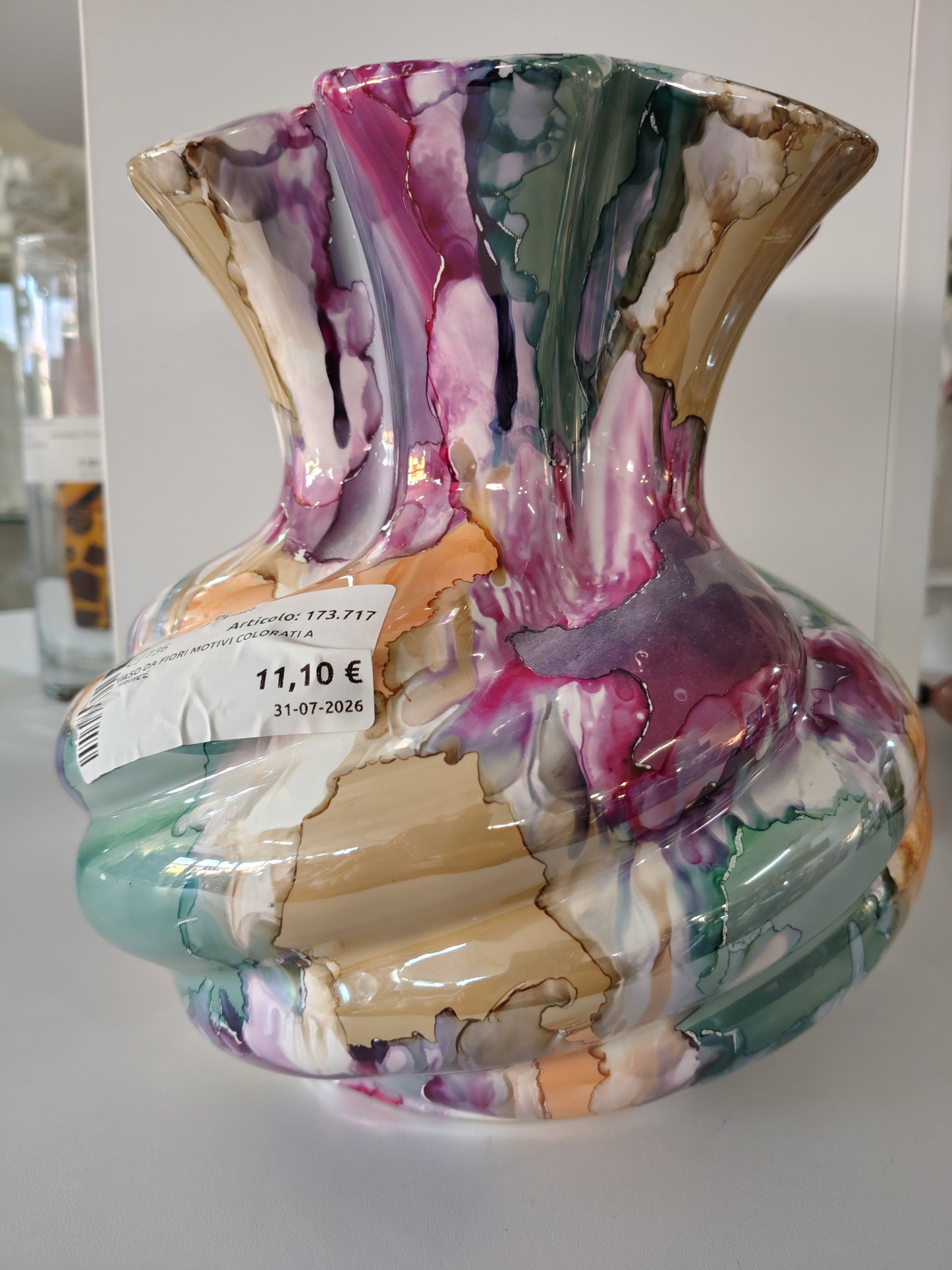 Vaso Da Fiori Motivi Colorati A Vortice