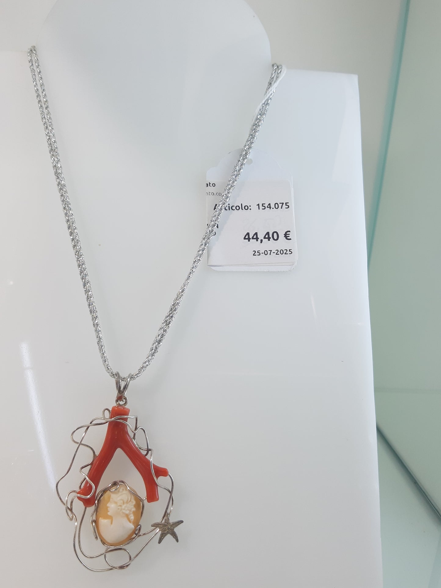 Parure Collana+orecchini Corallo E Cameo