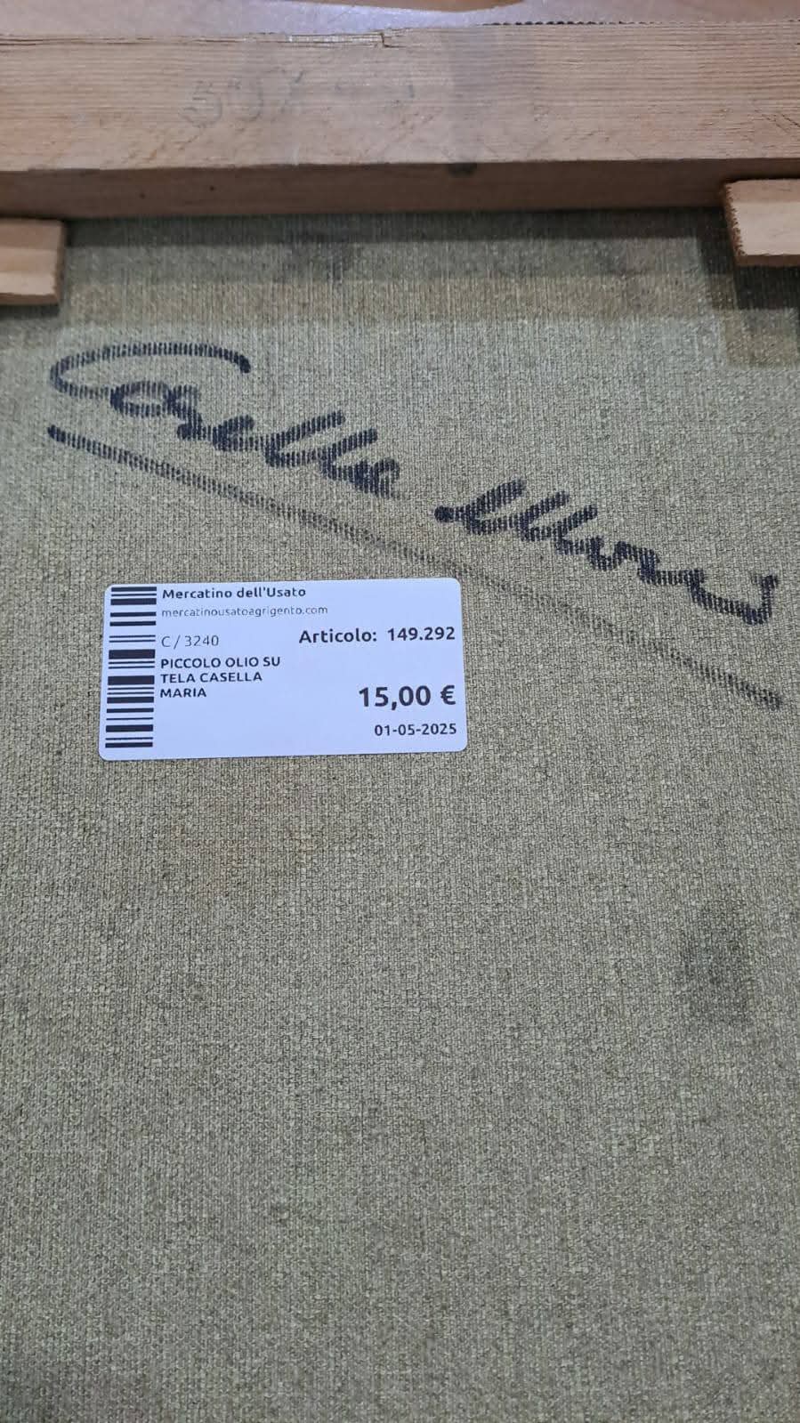 Piccolo Olio Su Tela Casella Maria