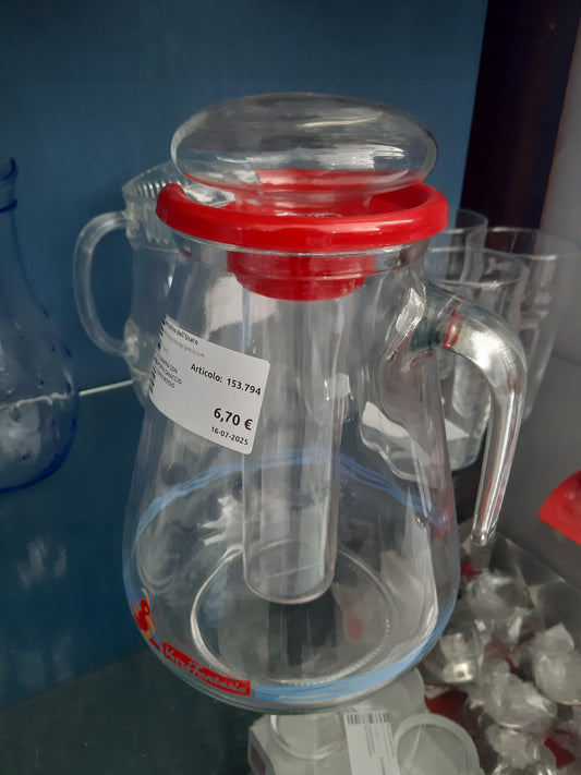 Caraffa Con Porta Ghiaccio Tappo Rosso
