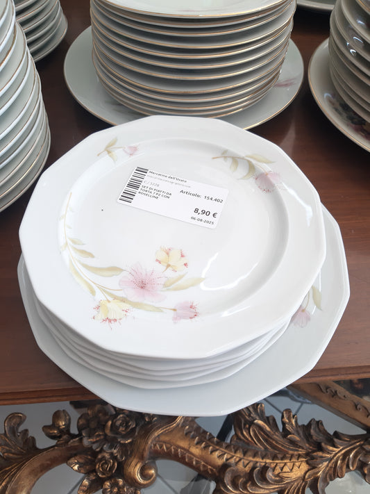 Set Di Piatti Da Torta 7 Pz Con Roselline