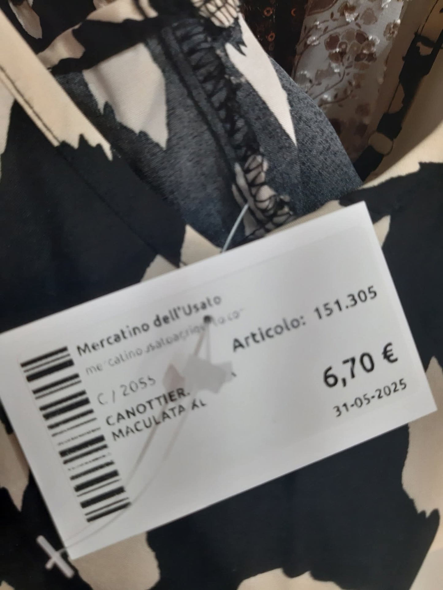 Canottiera Nera Maculata Xl