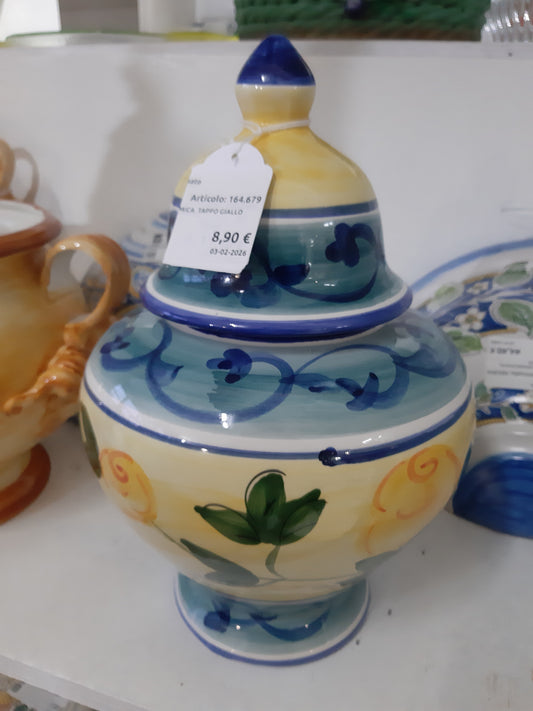 Potiche In Ceramica  Tappo Giallo