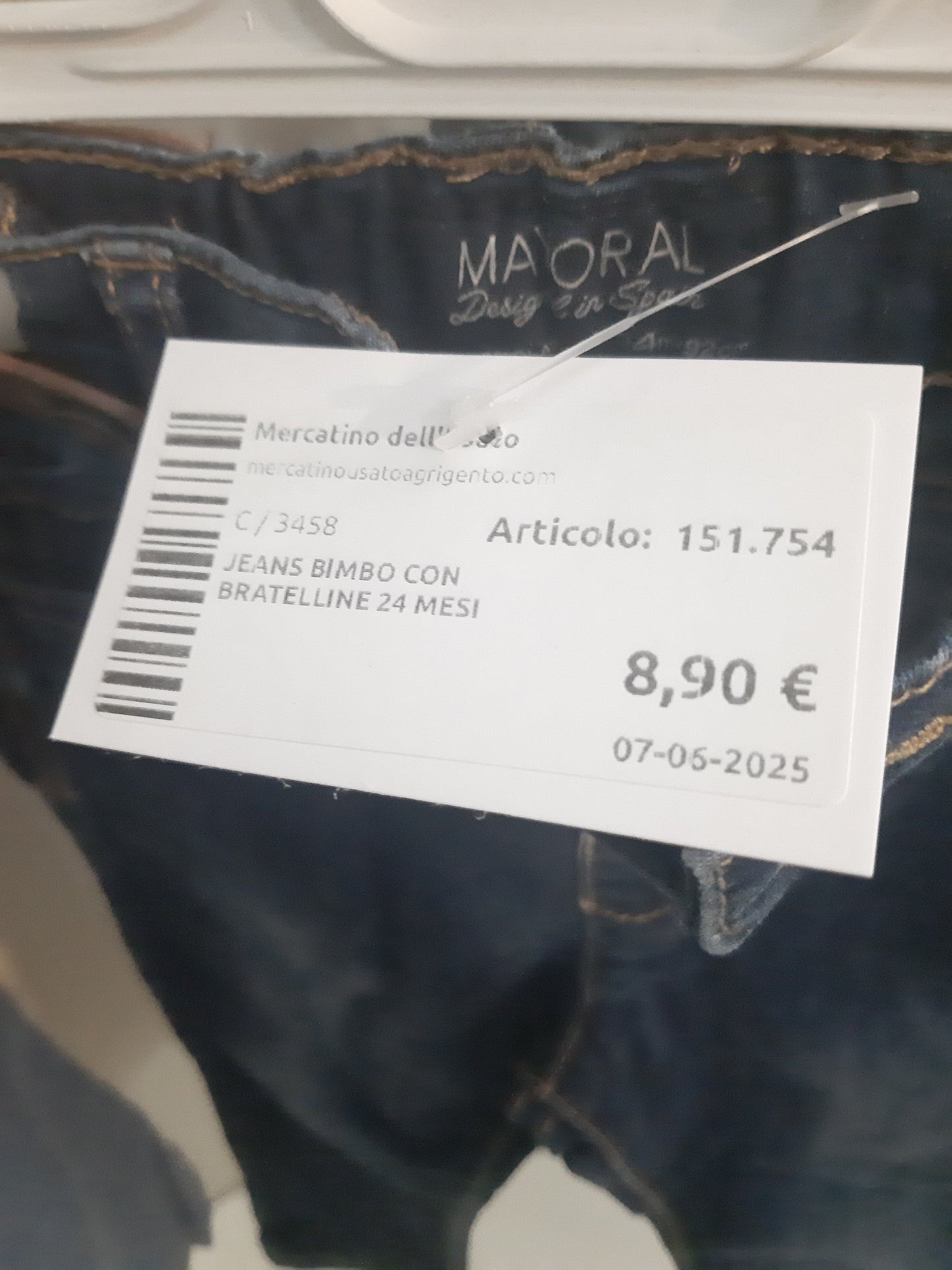 Jeans Bimbo Con Bratelline 24 Mesi
