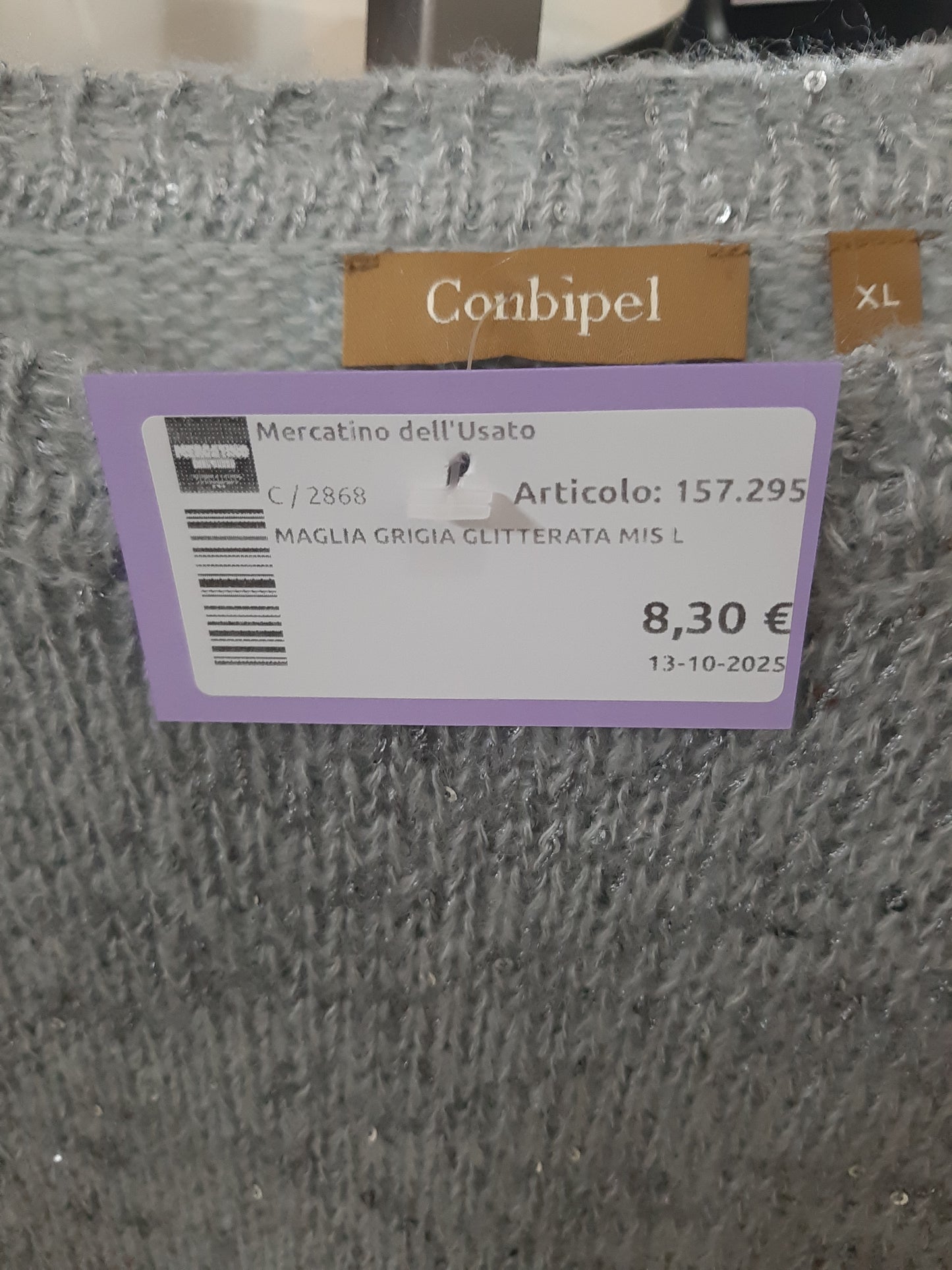 Maglia Grigia Glitterata Mis L