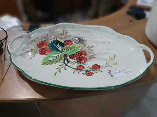 Vassoio Con Manici Da Portata In Ceramica Decoro A Mano