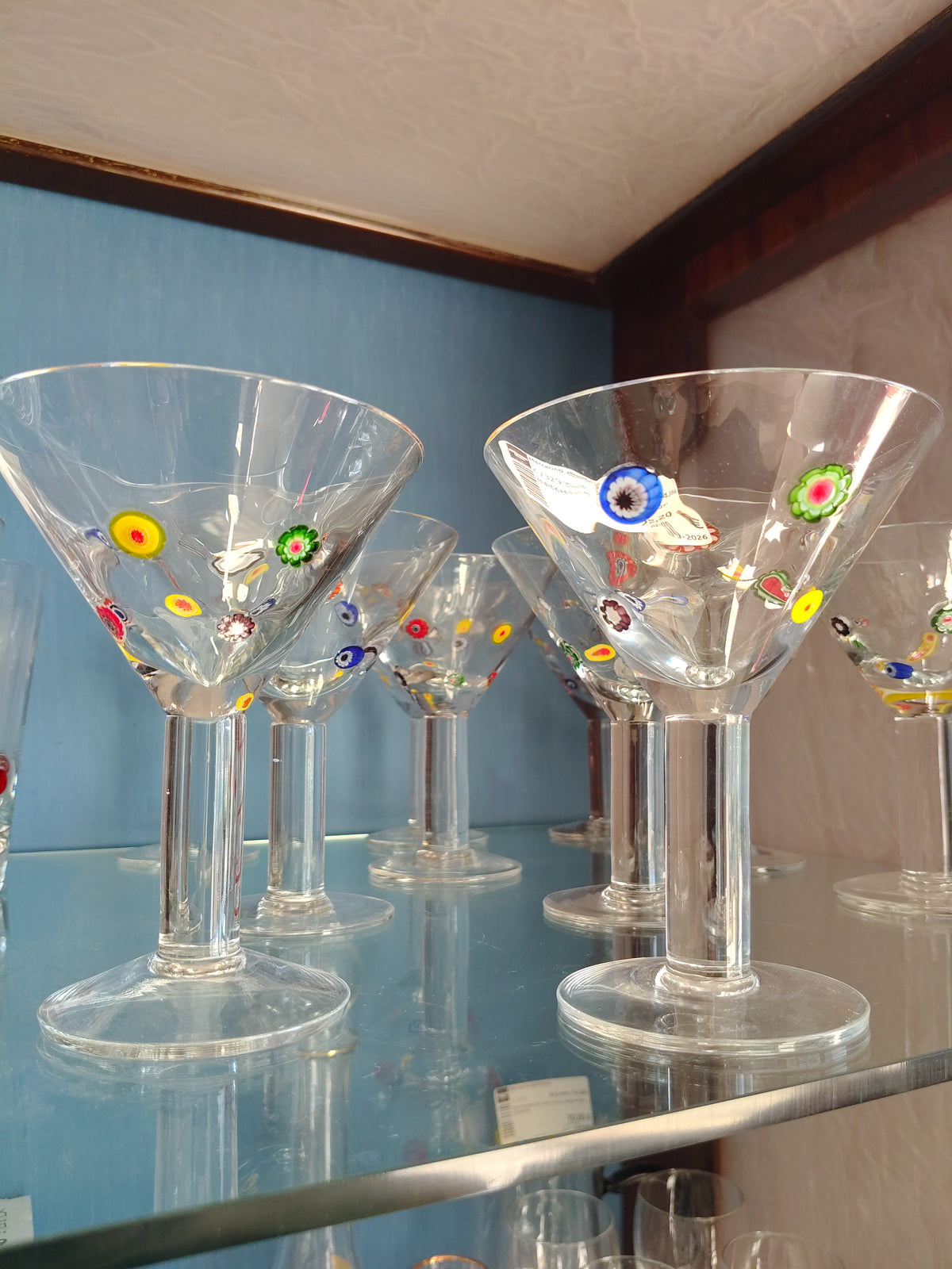 10 Bicchieri Da Martini Mille Fiori