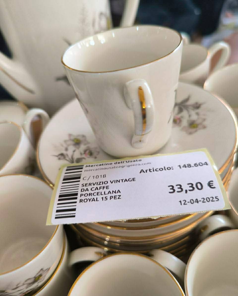 Servizio Vintage Da Caffe Porcellana Royal 15 Pezzi