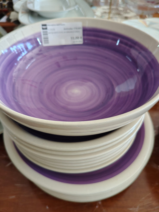 Set Di Piatti 15 Pz  In Ceramica Viola