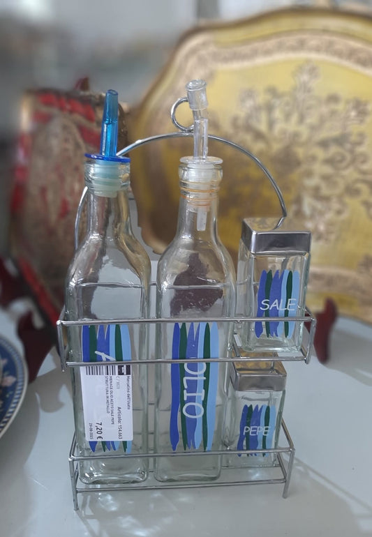 Menage Olio Aceto Sale Pepe Struttura In Metallo