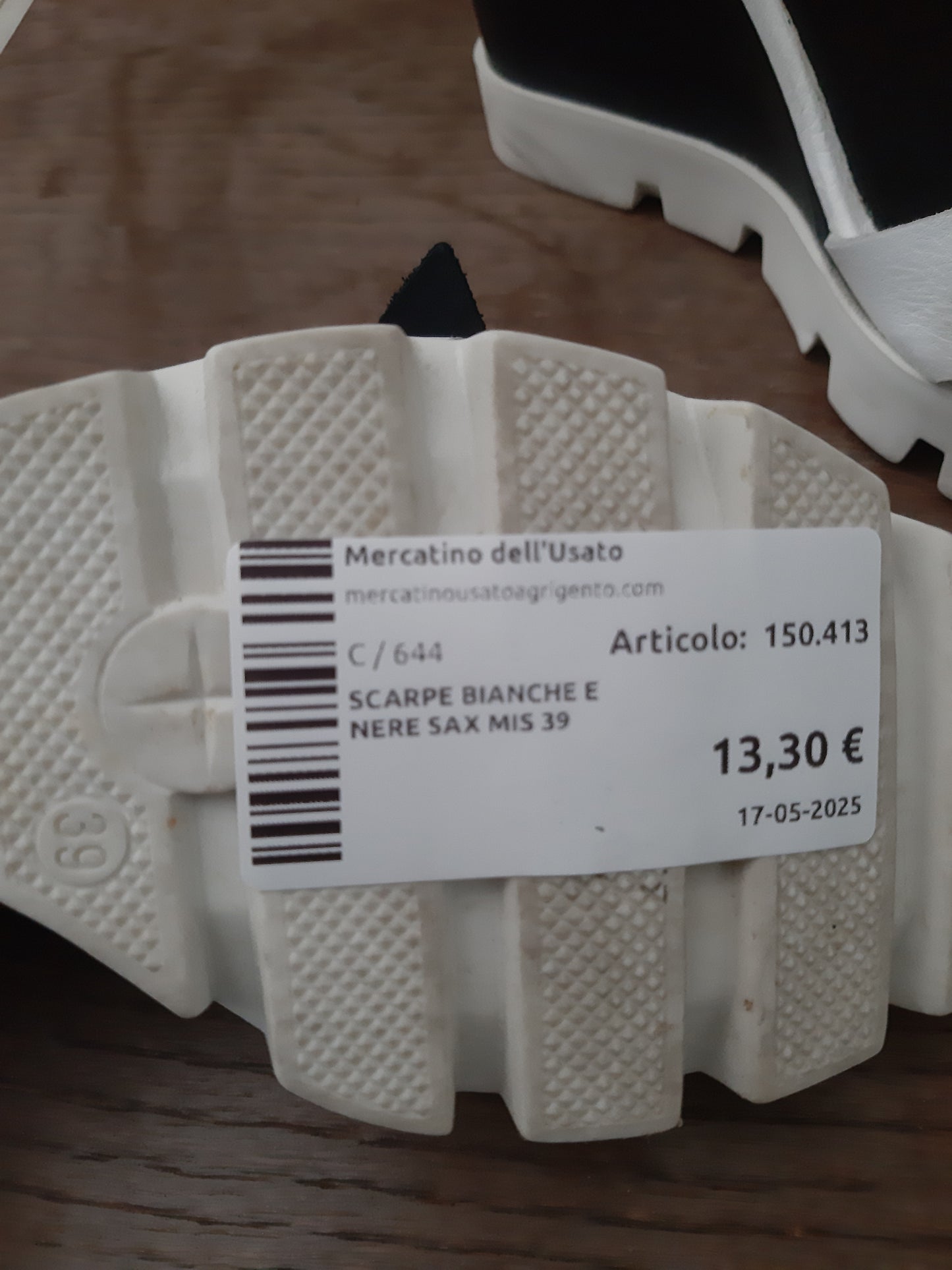 Scarpe Bianche E Nere Sax Mis 39