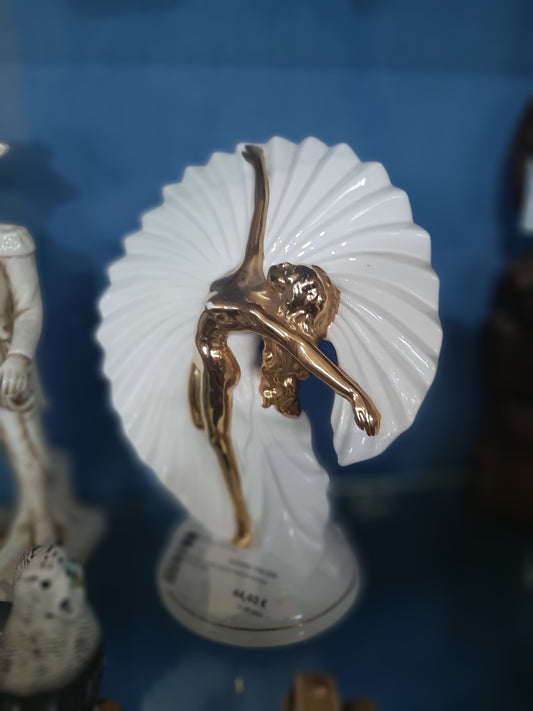 Statuetta Ballerina Firmata Ahura Foglia Oro