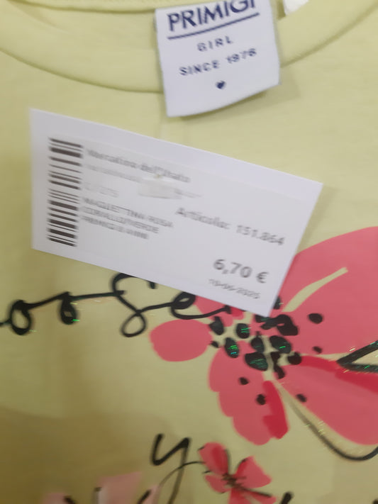 Magliettina Rosa Corallo/verde Primigi 8 Anni