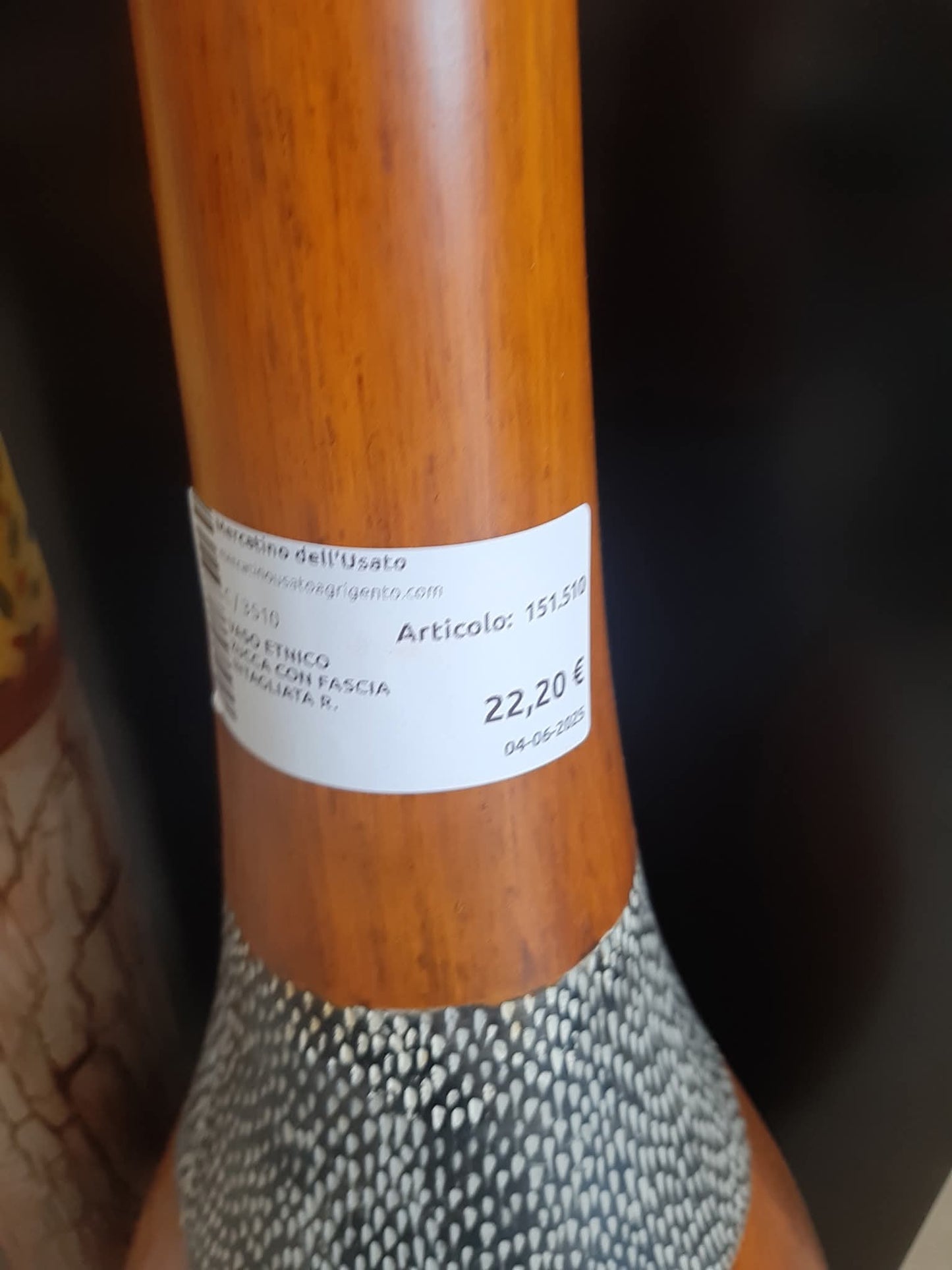 Vaso Etnico Zucca Con Fascia Intagliata R.