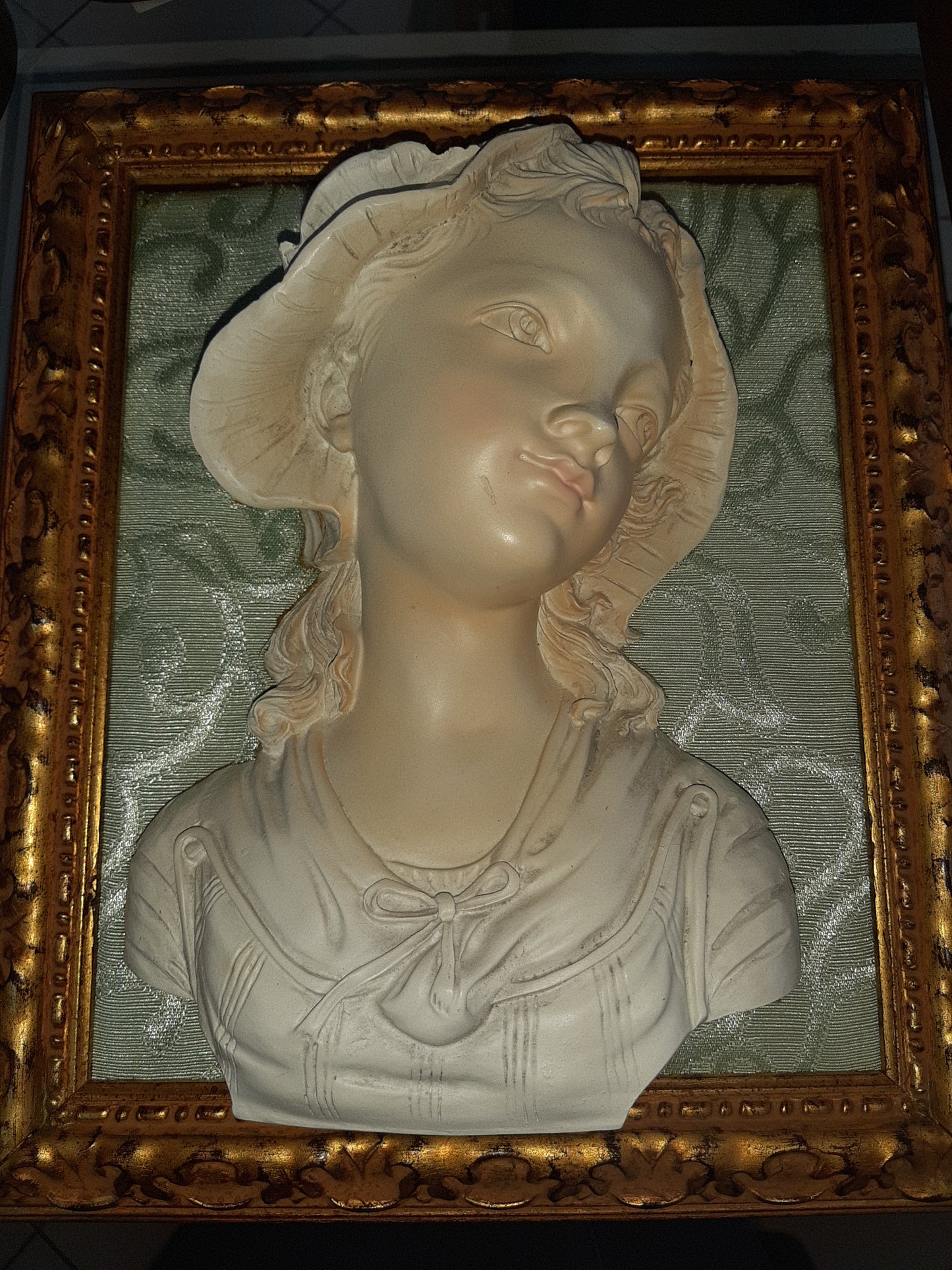 Quadretto Cornice Dorata Mezzo Busto Donna