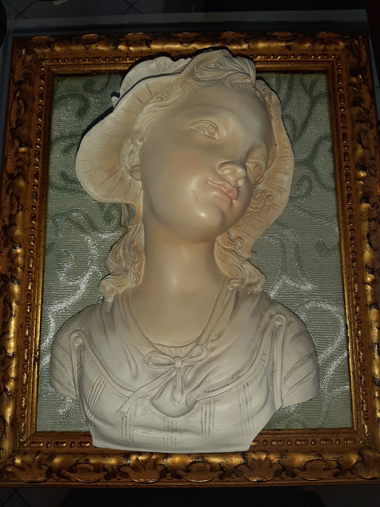 Quadretto Cornice Dorata Mezzo Busto Donna