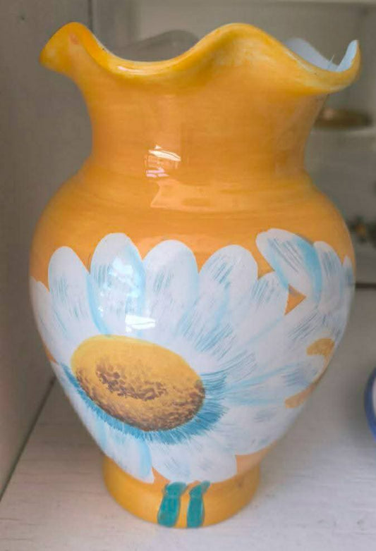 Vaso In Ceramica Decorata Margherita