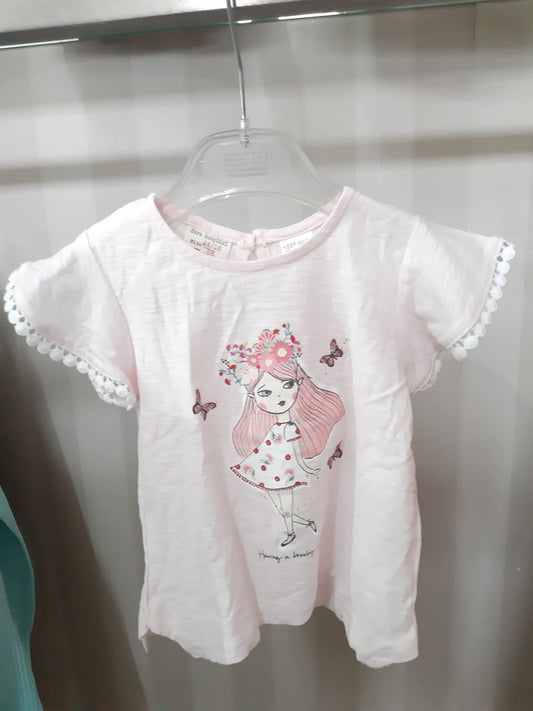 Magliettina Rosa Bimba Zara 12/18 Mesi