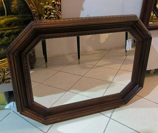 Specchio Ottagonale Cornice Legno