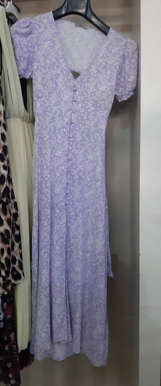 Vestito Lilla E Bianco Ms-s