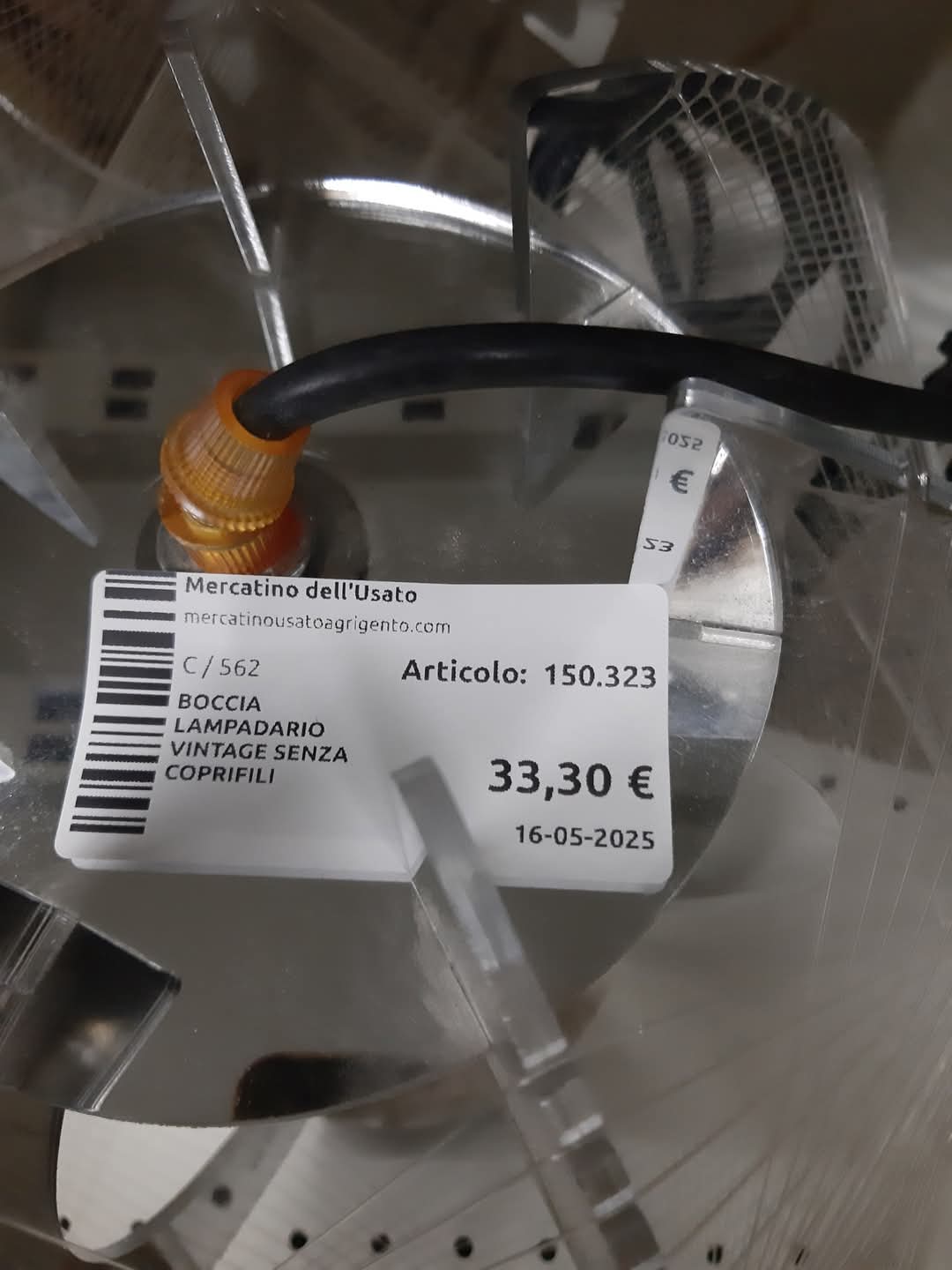 Boccia Lampadario Vintage Senza Coprifili