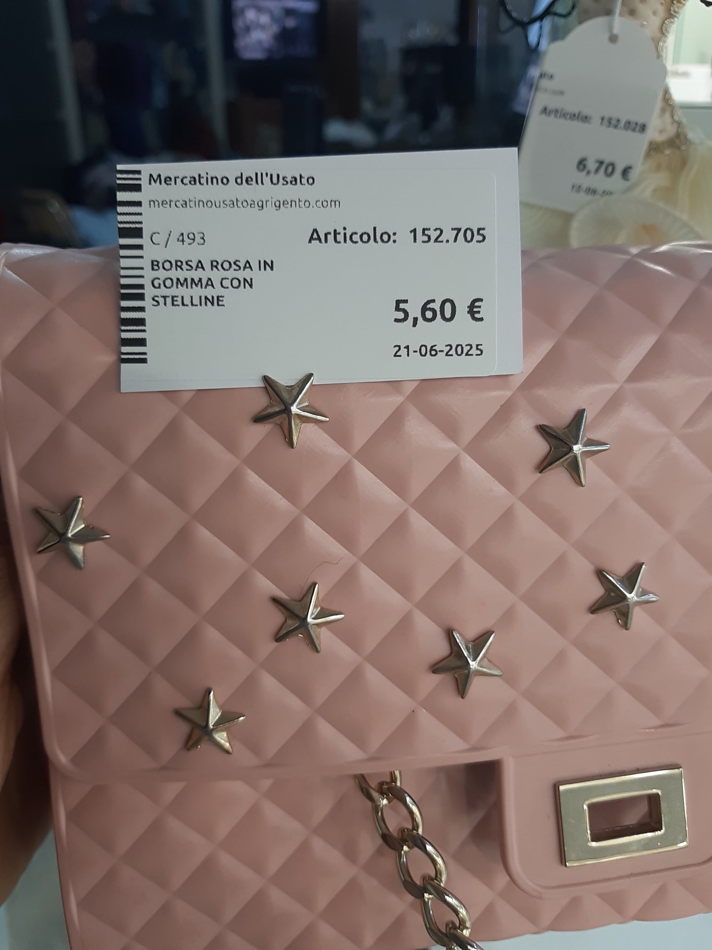 Borsa Rosa In Gomma Con Stelline