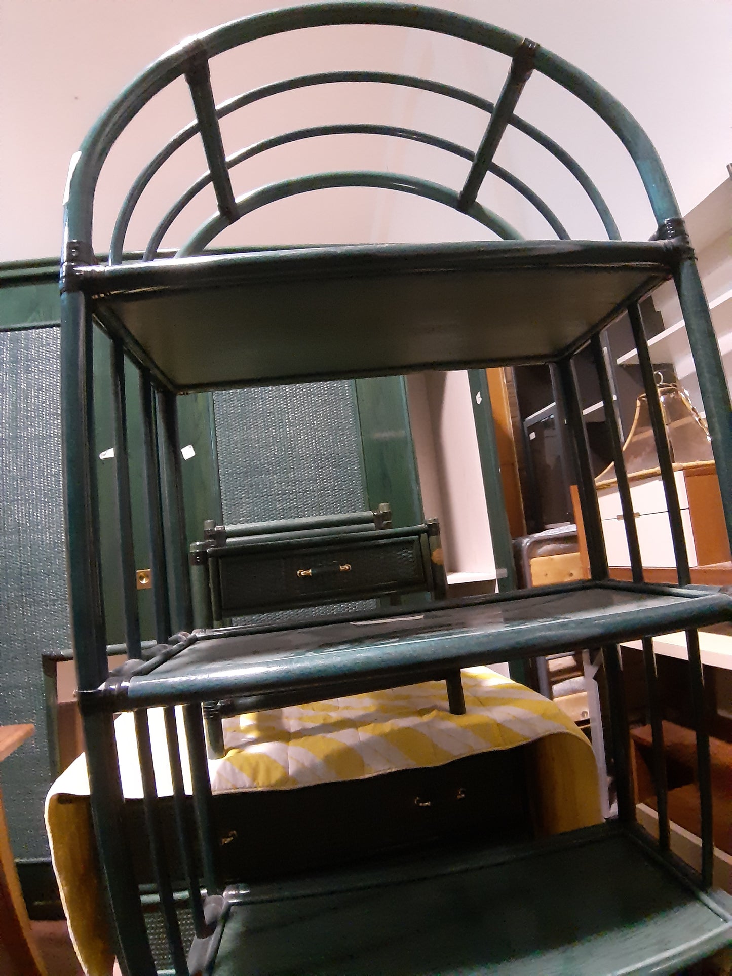 Libreria Bambù E Rattan Verde