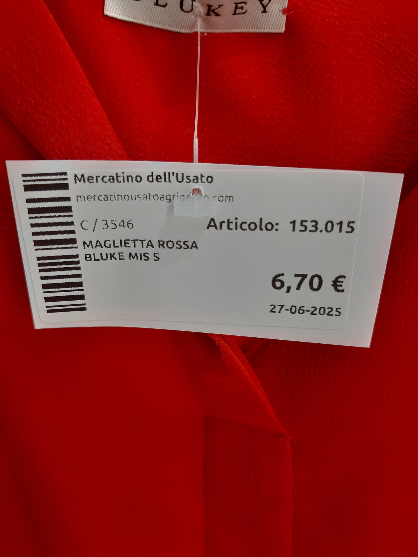 Maglietta Rossa Bluke Mis S