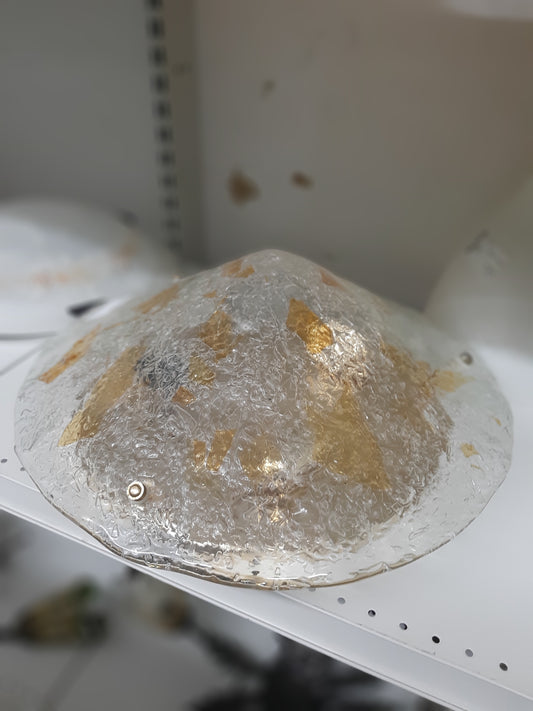 Plafoniera Dorata Vetro Murano