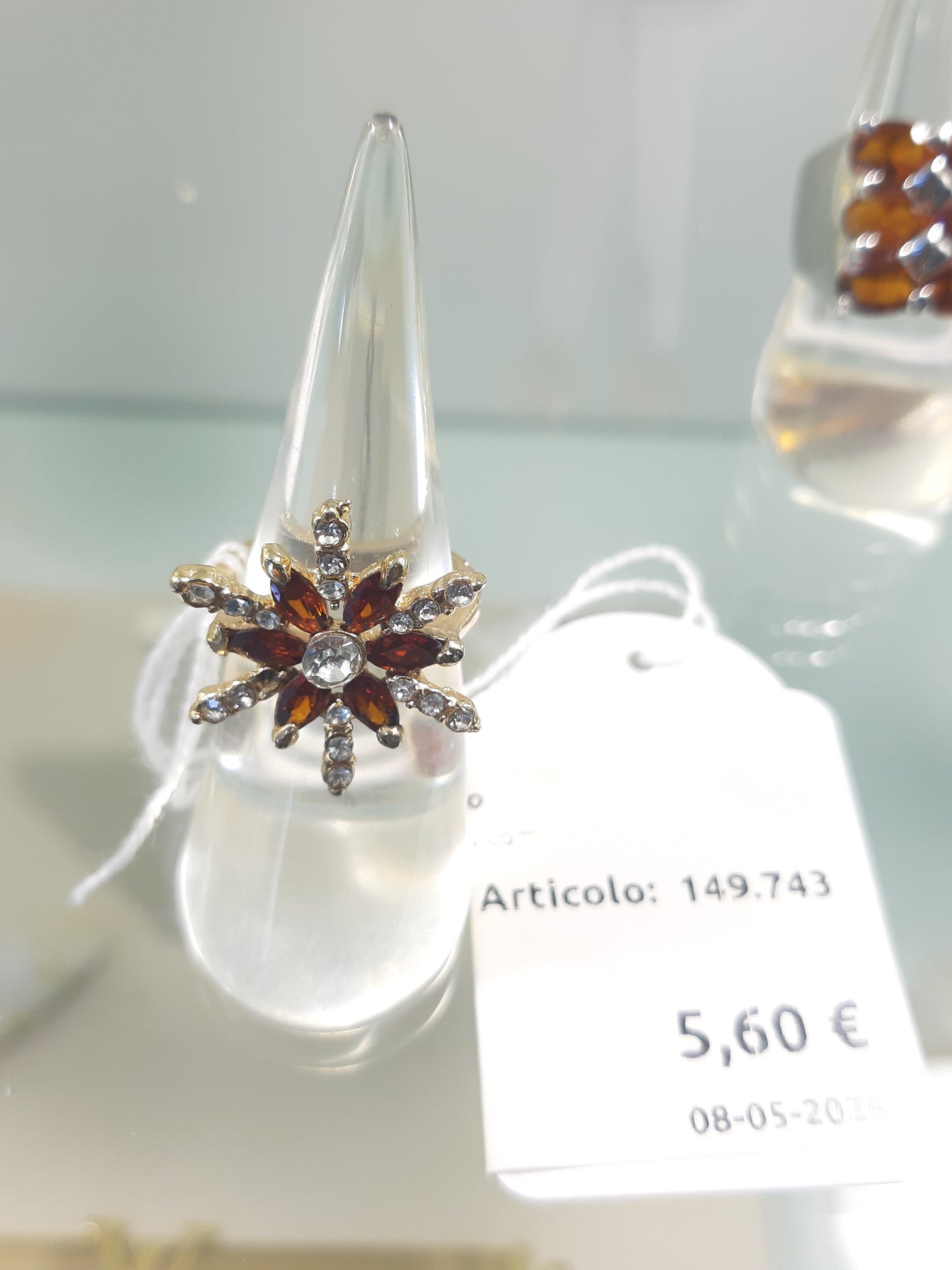 Anello  Con Stella E Strass