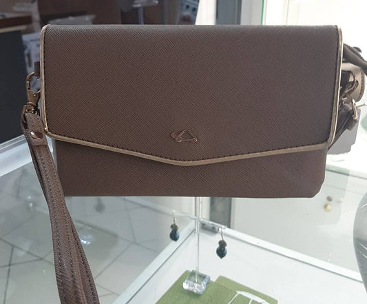 Borsellino Marrone Bordo Oro Carpisa