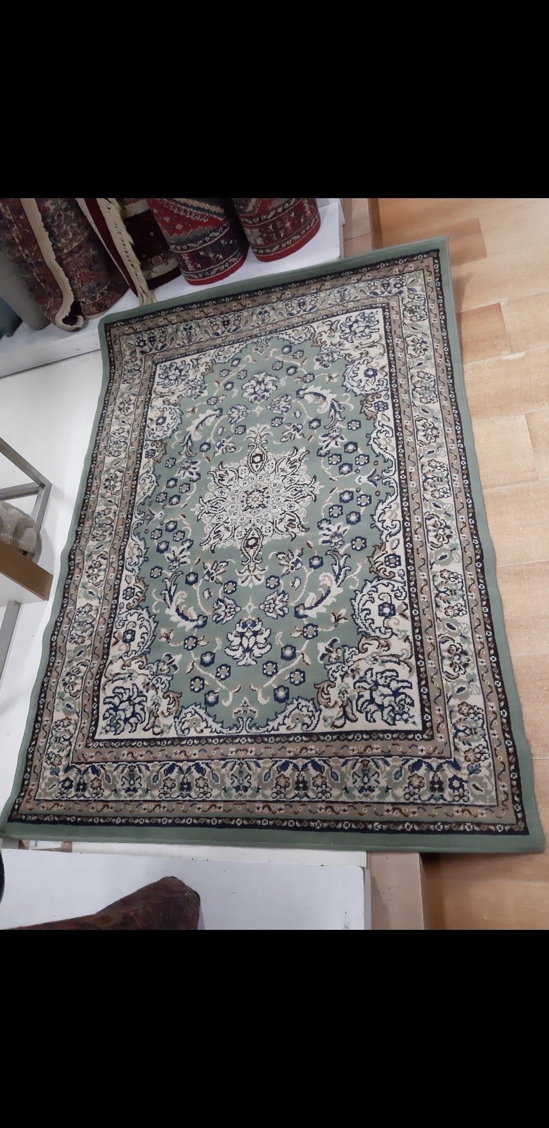 Tappeto 120x170 Atlantis Bordo Verde Rosone Centrale