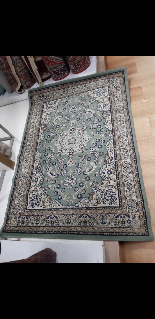 Tappeto 120x170 Atlantis Bordo Verde Rosone Centrale