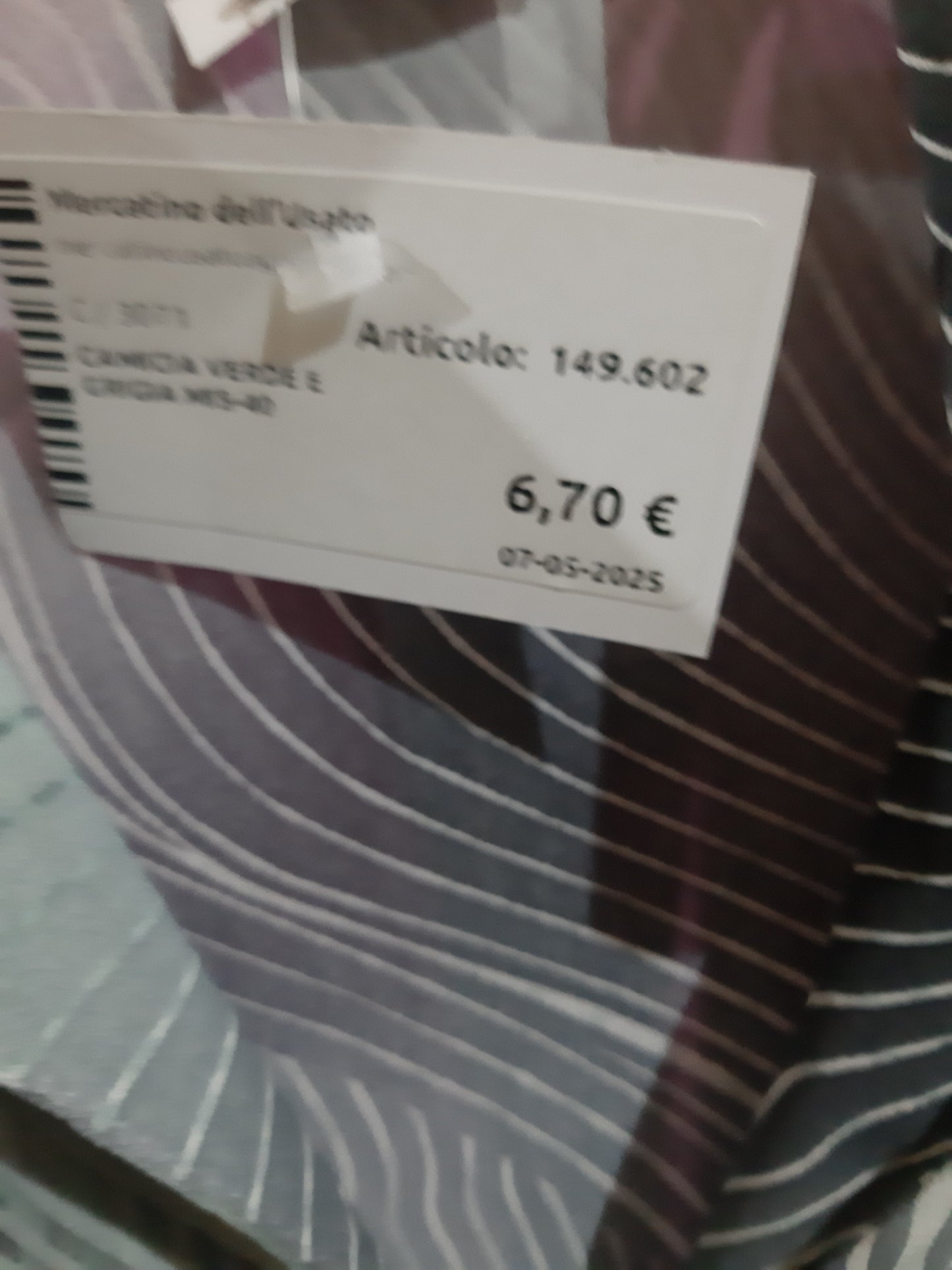 Camicia Verde E Grigia Mis-40