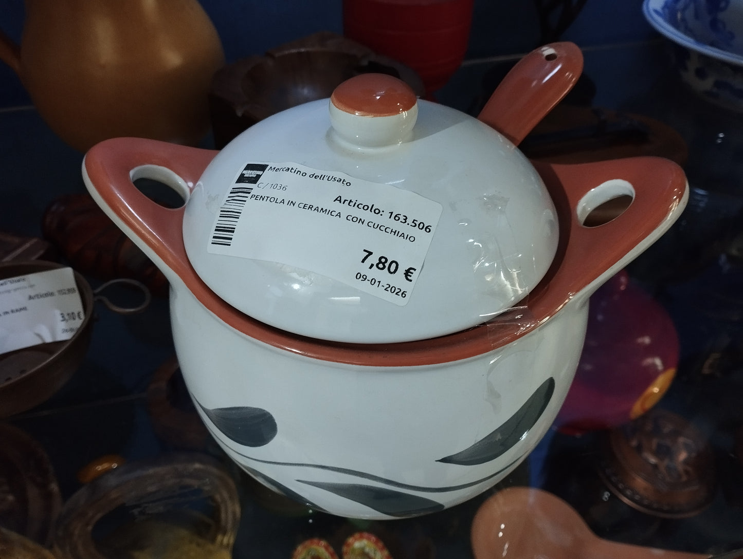 Pentola In Ceramica  Con Cucchiaio