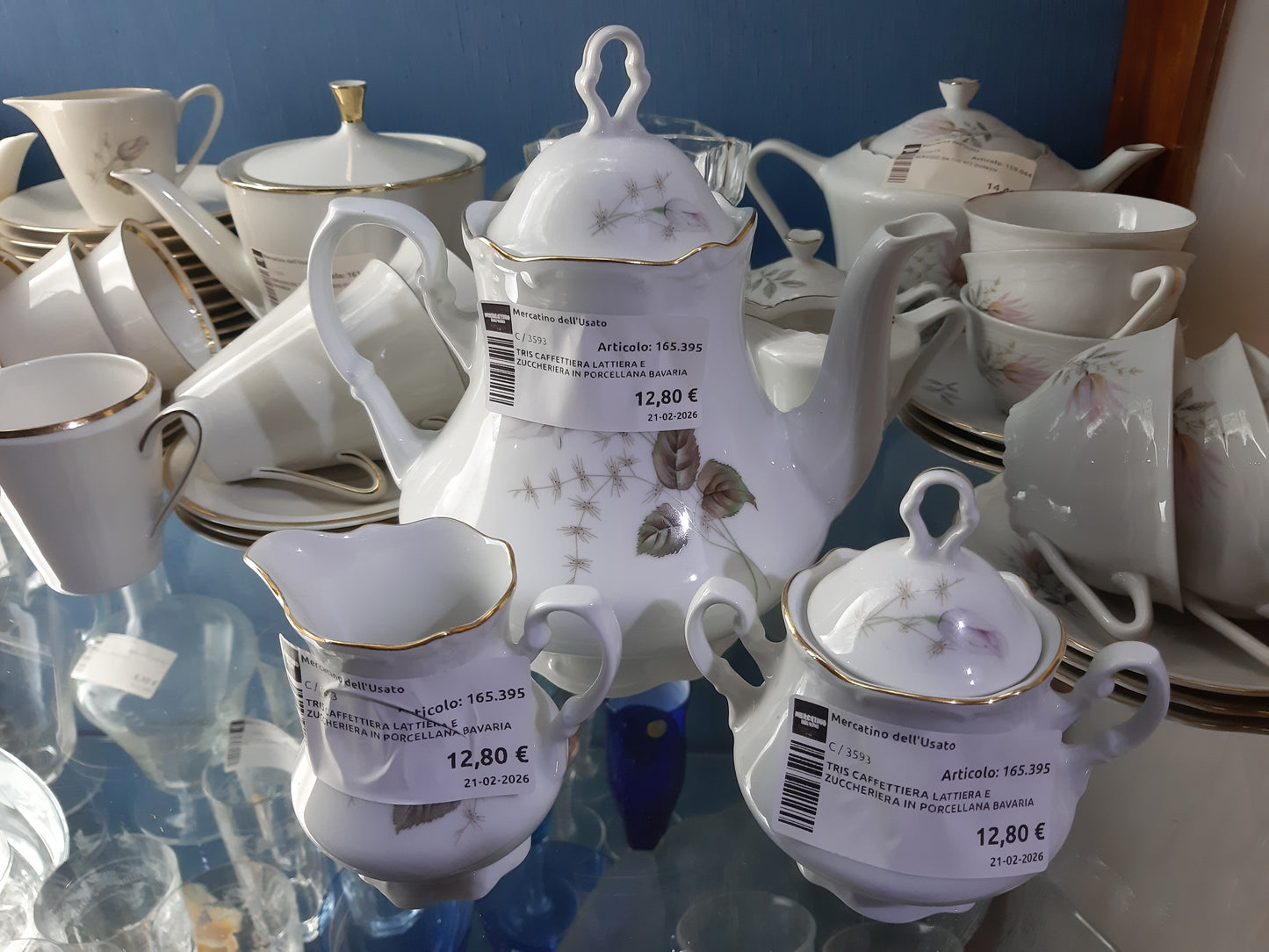 Tris Caffettiera Lattiera E Zuccheriera In Porcellana Bavaria