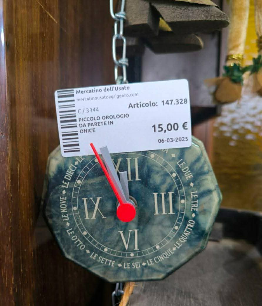 Piccolo Orologio Da Parete In Onice