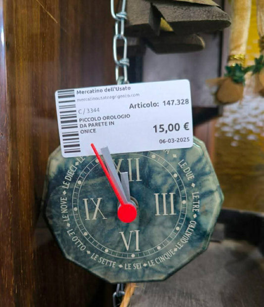 Piccolo Orologio Da Parete In Onice