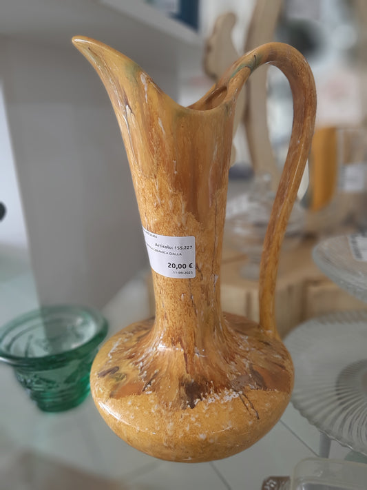 Vecchia Brocca Ceramica Gialla