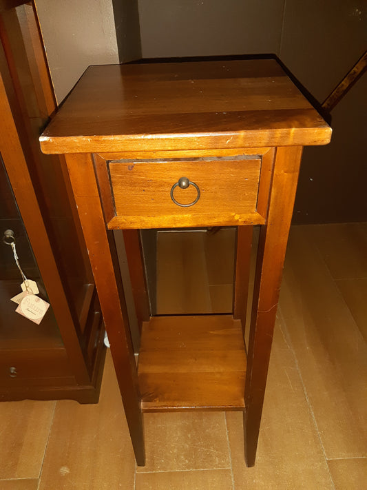 Alzatina Arte Povera Porta Telefono/lume Con Cassetto