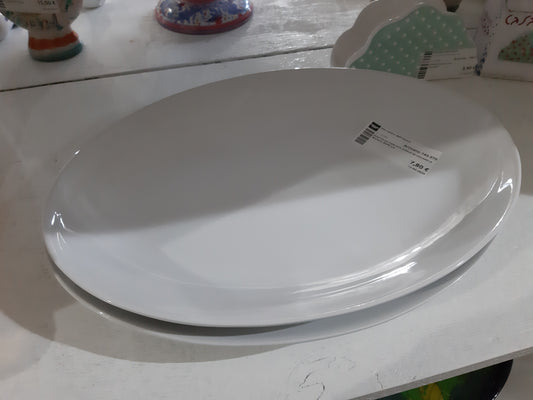 Piatto Da Portata Ovale In Ceramica Bianca Barilla